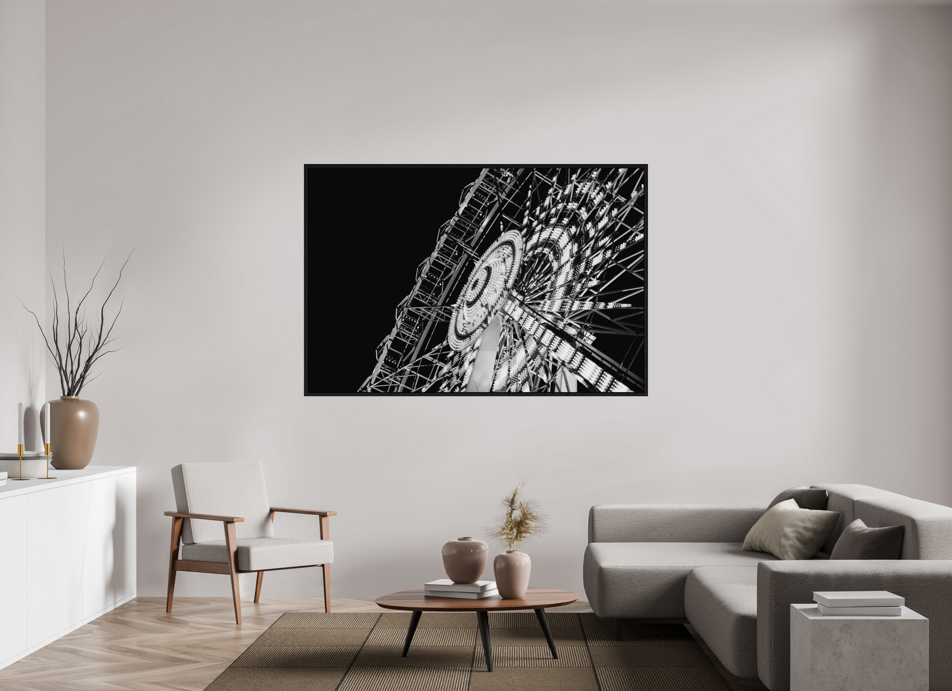 180 x 120 cm, Illford SW Abzug auf Alu-Dibond glänzend Eiche schwarz Orbit Of Light