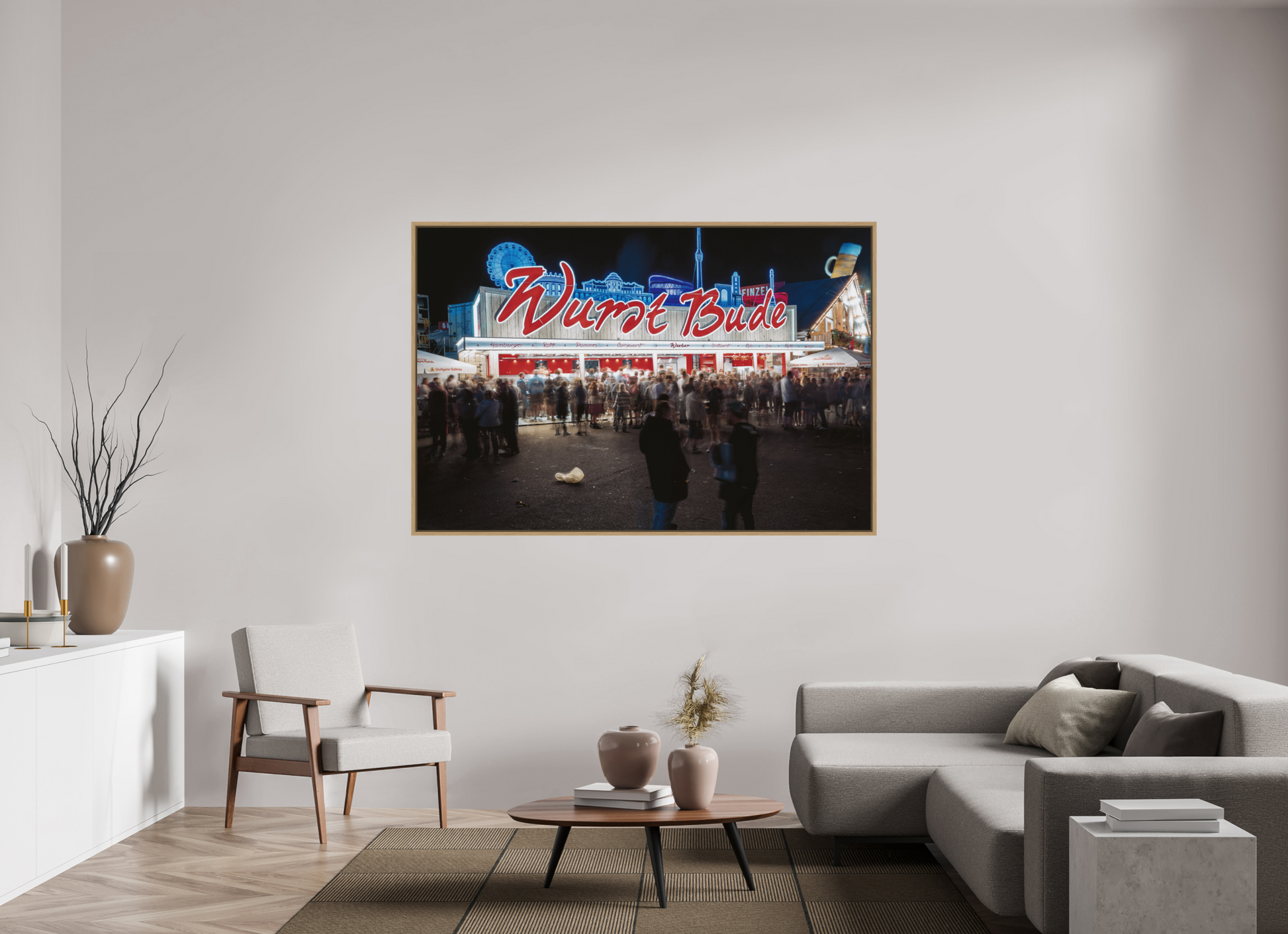 180 x 120 cm, Acryl Dibond Eiche 15mm Wurstbude